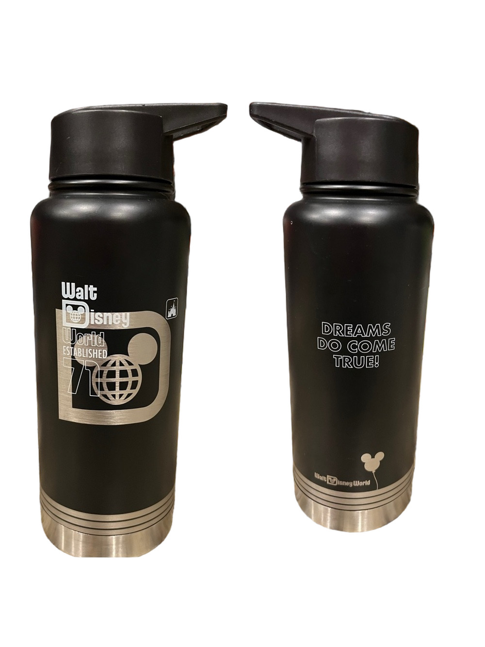 Walt Disney World Black Dreams Do Come True Stainless Steel Water Bottle